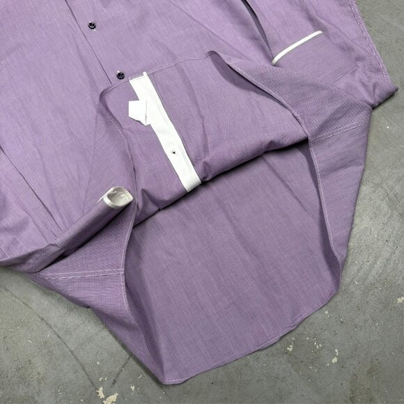 Pal Zileri Dress Shirt Made in Italy Long Sleeve Button Up Purple 15 3/4 Medium - Picture 8 of 11